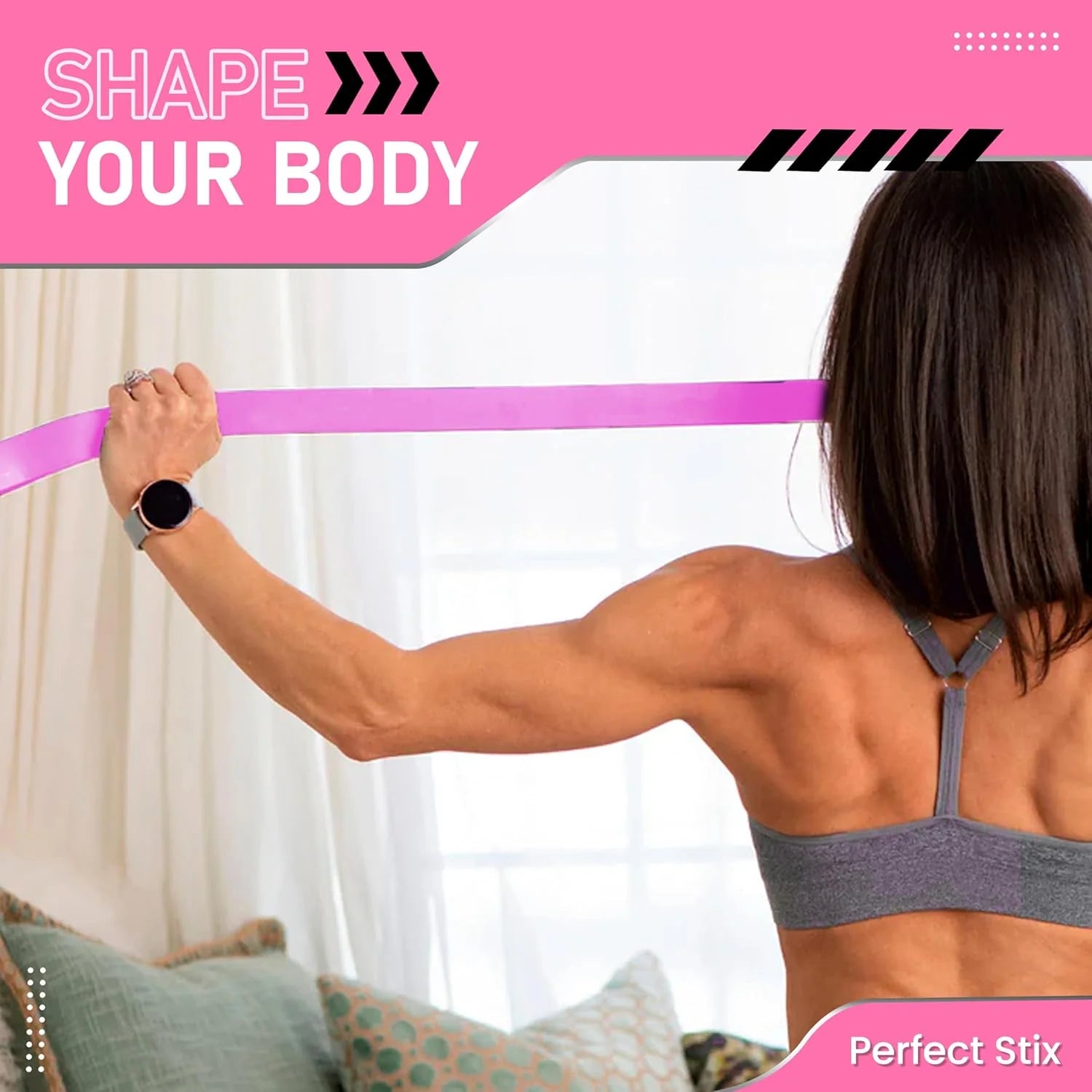 5 Pcs Resistance Bands, Professional Exercise Bands Elastic Stretch Bands for Fitness Yoga Pilates Stretching Strength Training, Workout Bands for Women and Men Home Gym(Pink)