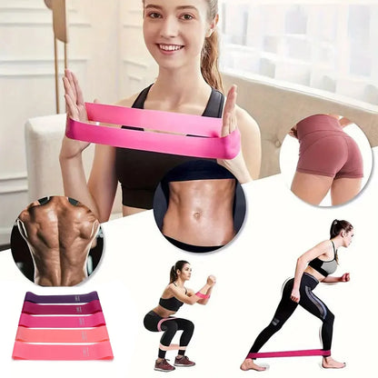 5 Pcs Resistance Bands, Professional Exercise Bands Elastic Stretch Bands for Fitness Yoga Pilates Stretching Strength Training, Workout Bands for Women and Men Home Gym(Pink)